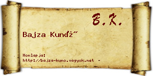 Bajza Kunó névjegykártya